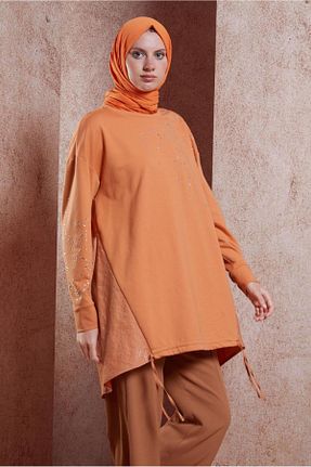 تونیک حجاب نارنجی زنانه پنبه ای Alvina - کد 856845649