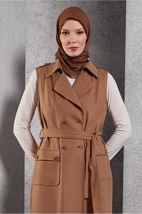 روسری قهوه ای پلی استر Alvina - کد 878464818