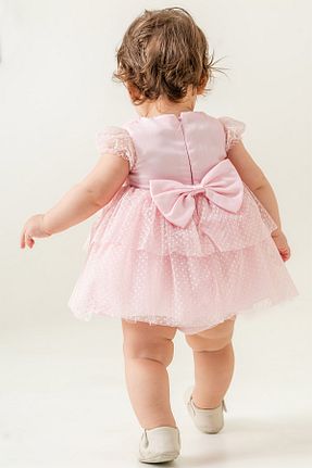 لباس مجلسی و فارغ التحصیلی صورتی بچه گانه توری Eray Kids - کد 884248316