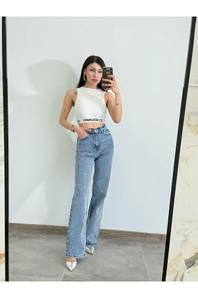 شلوار آبی زنانه فاق نرمال Butik - کد 921269926