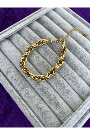 دستبند استیل (فولاد) طلائی زنانه استیل (فولاد) ulaşaksesuar - کد 921279667