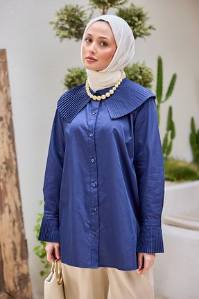 پیراهن حجاب سرمه ای رگولار LOCCO - کد 921287142
