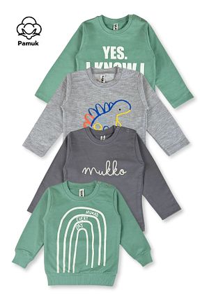 سوئیشرت رنگی بچه گانه چاپی MK Mukko Kids - کد 922100162