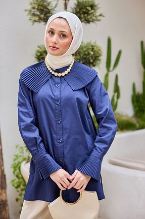 پیراهن حجاب سرمه ای رگولار LOCCO - کد 921287142