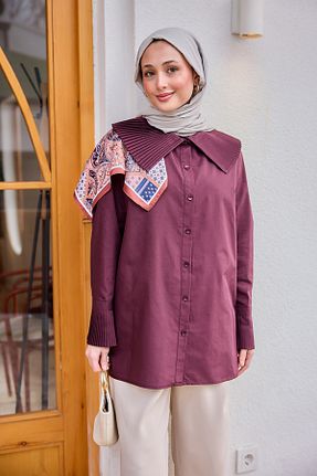 پیراهن حجاب زرشکی رگولار LOCCO - کد 921287132