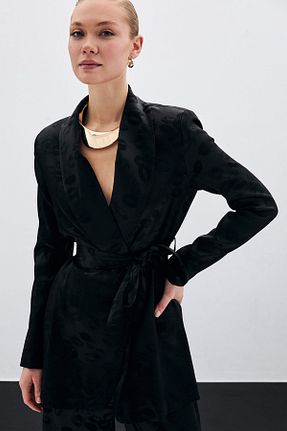 کت مشکی زنانه رگولار Sateen - کد 921283127