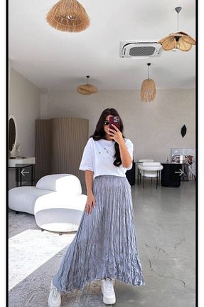 دامن حجاب طوسی زنانه کلوش dilara kavasoğlu butik - کد 921298224