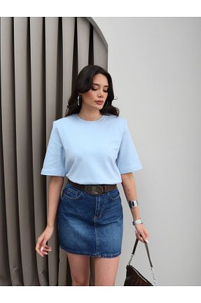 تیشرت آبی زنانه رگولار ESRAHELVACI - کد 921310181