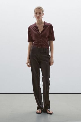 رویه زرشکی زنانه کتان Massimo Dutti - کد 921309480