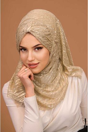 کلاه شنای حجاب طلائی زنانه Aişe Tesettür - کد 800015948
