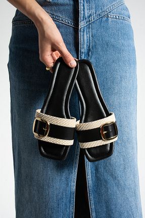 دمپائی مشکی زنانه پارچه ای Moda Devrin - کد 921307962