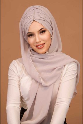 کلاه شنای حجاب طوسی زنانه Aişe Tesettür - کد 921303646