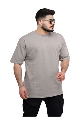 تیشرت طوسی مردانه گشاد TARZZİNG - کد 921308460
