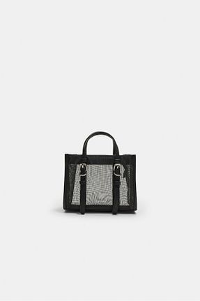 کیف دوشی مشکی زنانه پلی اورتان Stradivarius - کد 921318255
