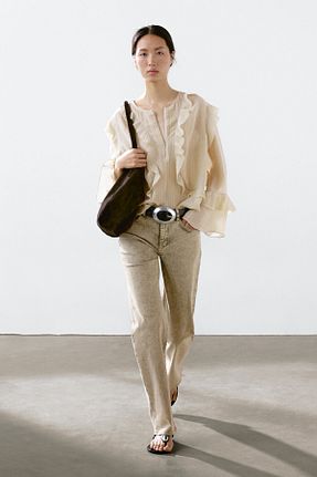 پیراهن بژ زنانه رگولار Massimo Dutti - کد 921315691