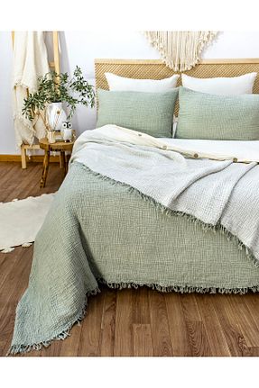 پیکه و ست پیکه دونفره سبز پنبه ای YASEMİNİNEVİ - کد 921322596