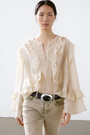 پیراهن بژ زنانه رگولار Massimo Dutti - کد 921315691
