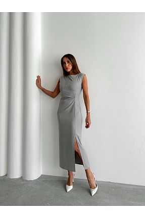 لباس طوسی زنانه بافتنی MALDİA SHOP - کد 896283730