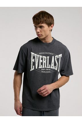 تیشرت اسپرت طوسی مردانه اورسایز Everlast - کد 921336571