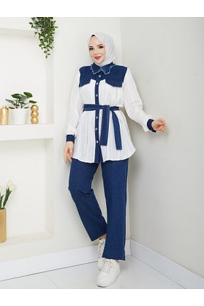 ست بالاتنه و پائین تنه حجاب نباتی زنانه رگولار MODAMERSİ - کد 921337857