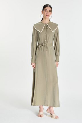 لباس حجاب خاکی زنانه رگولار Zühre - کد 846706123