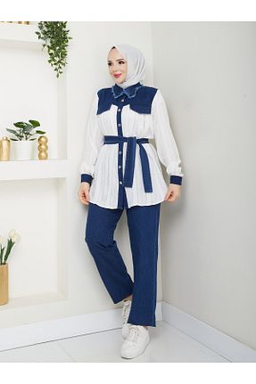 ست بالاتنه و پائین تنه حجاب نباتی زنانه رگولار MODAMERSİ - کد 921337857