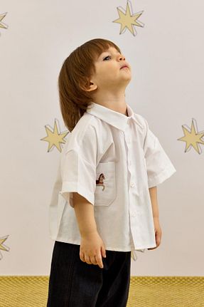 پیراهن سفید بچه گانه رگولار Fahhar Kids - کد 922940329