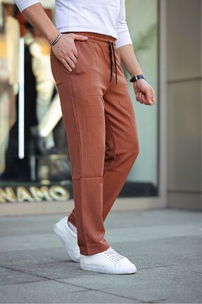 شلوار قهوه ای مردانه کتان Minharir - کد 921346120
