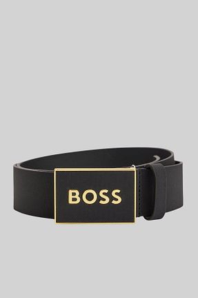 کمربند مشکی مردانه چرم خالص BOSS - کد 372875771