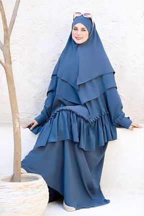 کلاه و ابایا آبی زنانه پلی استر NHMODA - کد 921351337