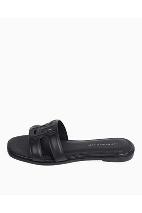 دمپائی مشکی زنانه چرم خالص Tommy Hilfiger - کد 901396180