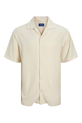 پیراهن قهوه ای مردانه ریلکس فیت Jack & Jones - کد 921368786