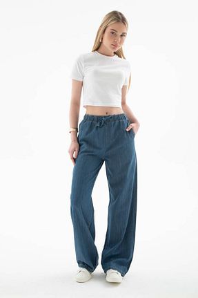 شلوار آبی زنانه پنبه ای Fashion Friends - کد 905720039