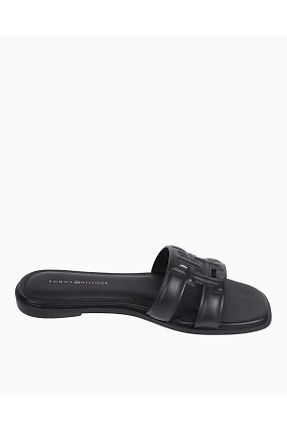 دمپائی مشکی زنانه چرم خالص Tommy Hilfiger - کد 901396180