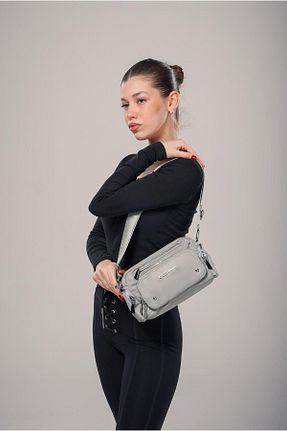 کیف دوشی طوسی زنانه چرم مصنوعی ÇÇS - کد 921371720