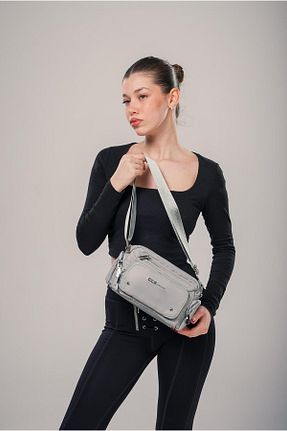 کیف دوشی طوسی زنانه چرم مصنوعی ÇÇS - کد 921371720