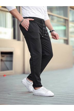 شلوار کرمگن مشکی مردانه رگولار YONEZ MODA - کد 921369057