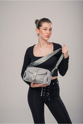 کیف دوشی طوسی زنانه پارچه ای ÇÇS - کد 921371907