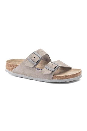 دمپائی طوسی زنانه پاشنه تخت Birkenstock - کد 68170700
