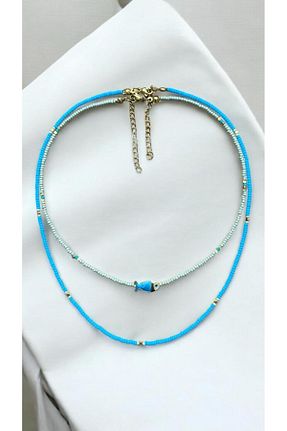 گردنبند استیل ( فولاد ) آبی زنانه استیل (فولاد) Bensei Takı Dükkanı - کد 921433289
