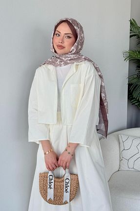 ست بالاتنه و پائین تنه حجاب نباتی زنانه رگولار HAZA MODA - کد 921440980