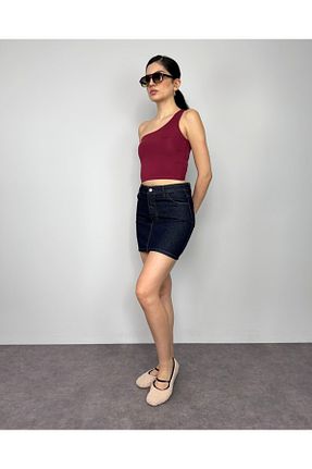 بلوز زرشکی زنانه ساده DEQ FASHION - کد 921441494