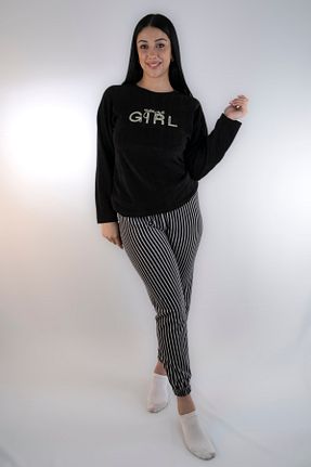 ست لباس راحتی مشکی زنانه بافتنی MODA - کد 888651098