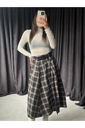 دامن طوسی زنانه چاک دار Butik - کد 921484681