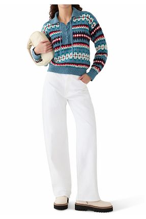شلوار جین سفید زنانه فاق بلند MOTHER DENIM - کد 921494808