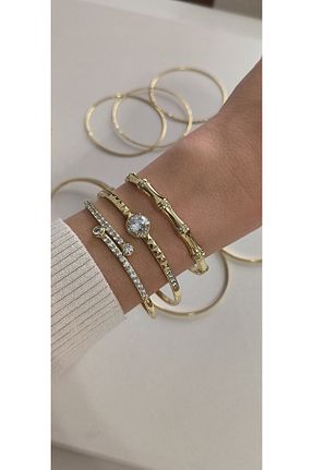 دستبند استیل (فولاد) طلائی رودیوم xUPING - کد 921497178