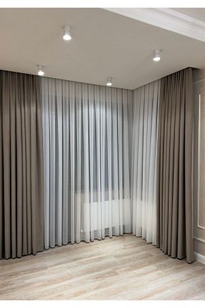 پرده توری سفید ریل دار yağmur zebra - کد 814638883