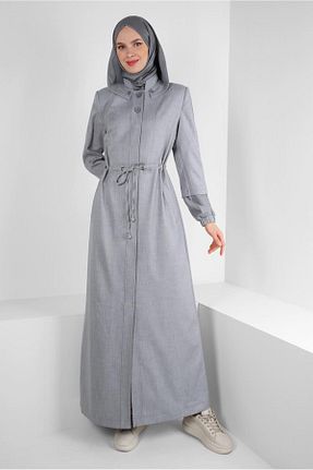 مانتو بلند حجاب طوسی زنانه Alvina - کد 799159569