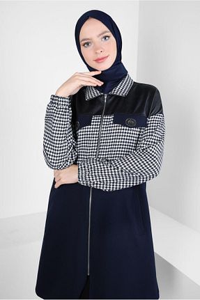 تونیک حجاب سرمه ای زنانه پنبه پلی استر Alvina - کد 790165445