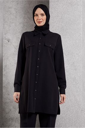 ست بالاتنه و پائین تنه حجاب مشکی زنانه رگولار Alvina - کد 885823383